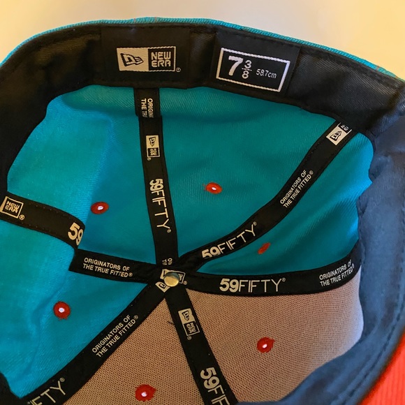 Vans Baseball Hat | Size  7 3/8 | 58.7 cm Orange/Teal NWT - approx 22” head - Picture 6 of 8